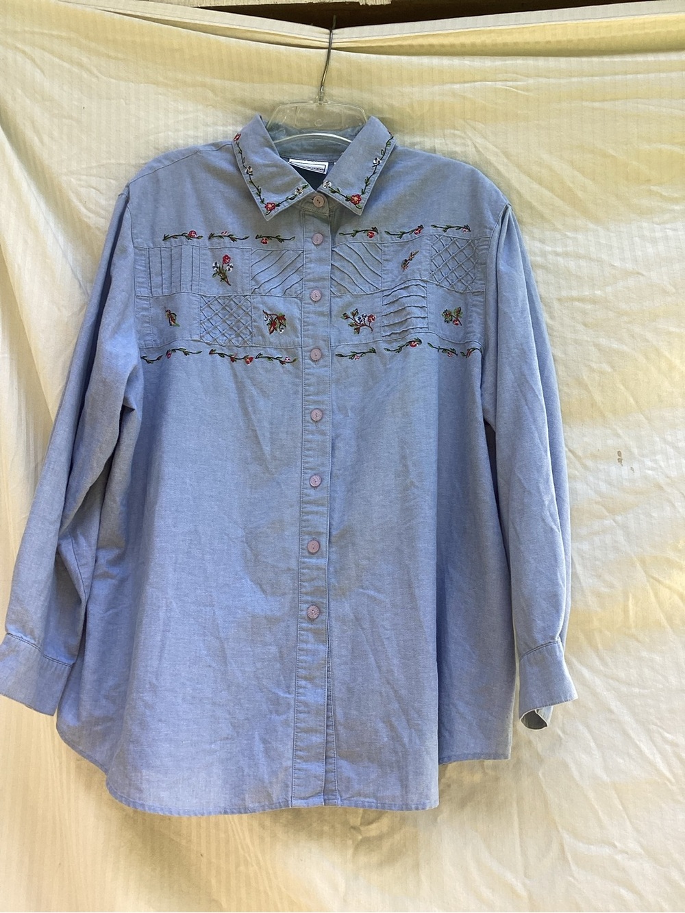 Napa Valley vintage Embroidered Light Blue Button-Down Shirt, size 1X